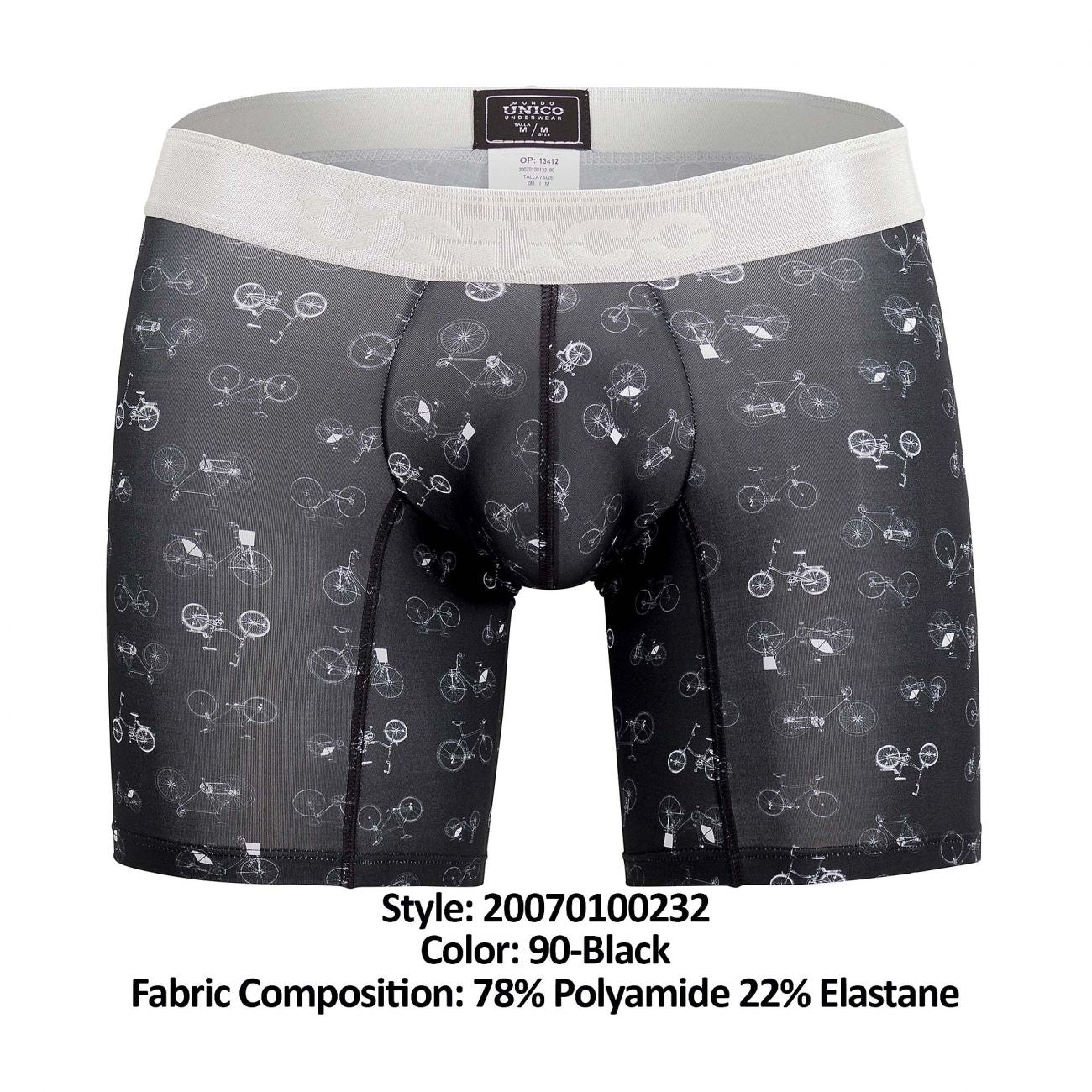 Unico 20070100232 Velocipede Boxer Briefs Color 90-Black - DealByEthan.gay loves Unico