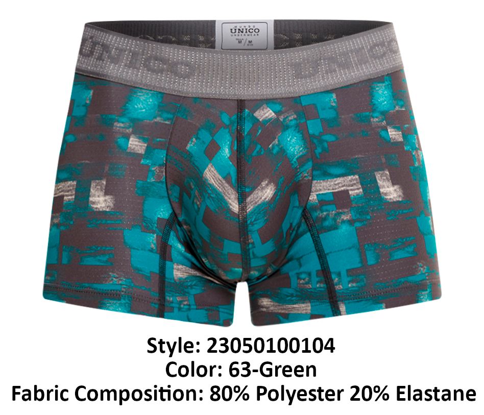 Unico 23050100104 Escaque Trunks Color 63-Green - DealByEthan.gay loves Unico