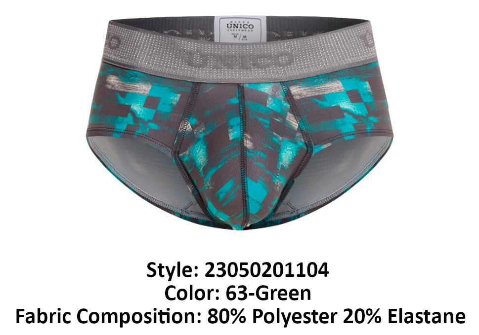 Unico 23050201104 Escaque Briefs Color 63-Green - DealByEthan.gay loves Unico