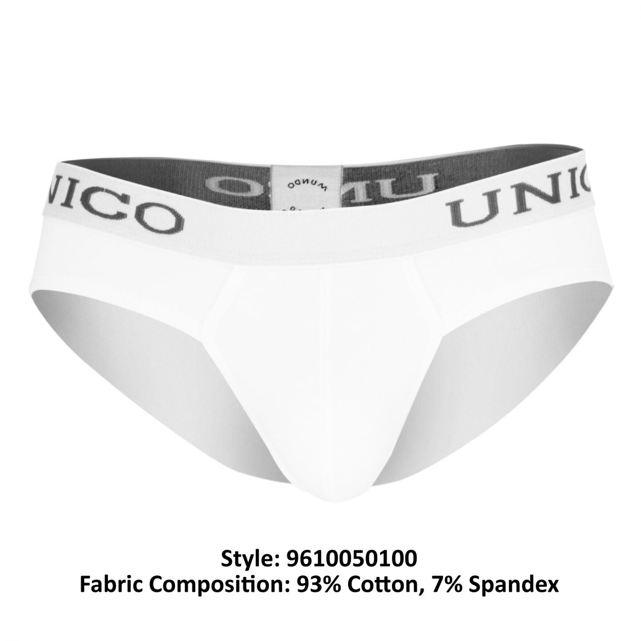 Unico 9610050100 (9612020110100) Brief Cristalino Algodón Color Blanco