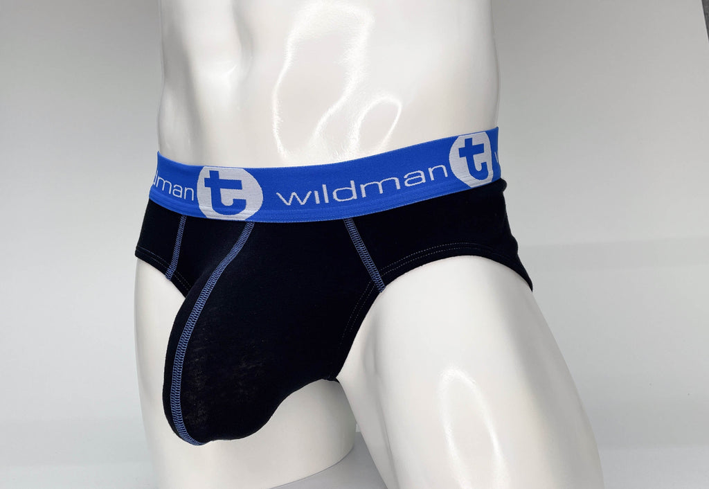 WildmanT Big Boy Pouch Cotton Brief Black and Blue - DealByEthan.gay loves WildmanT