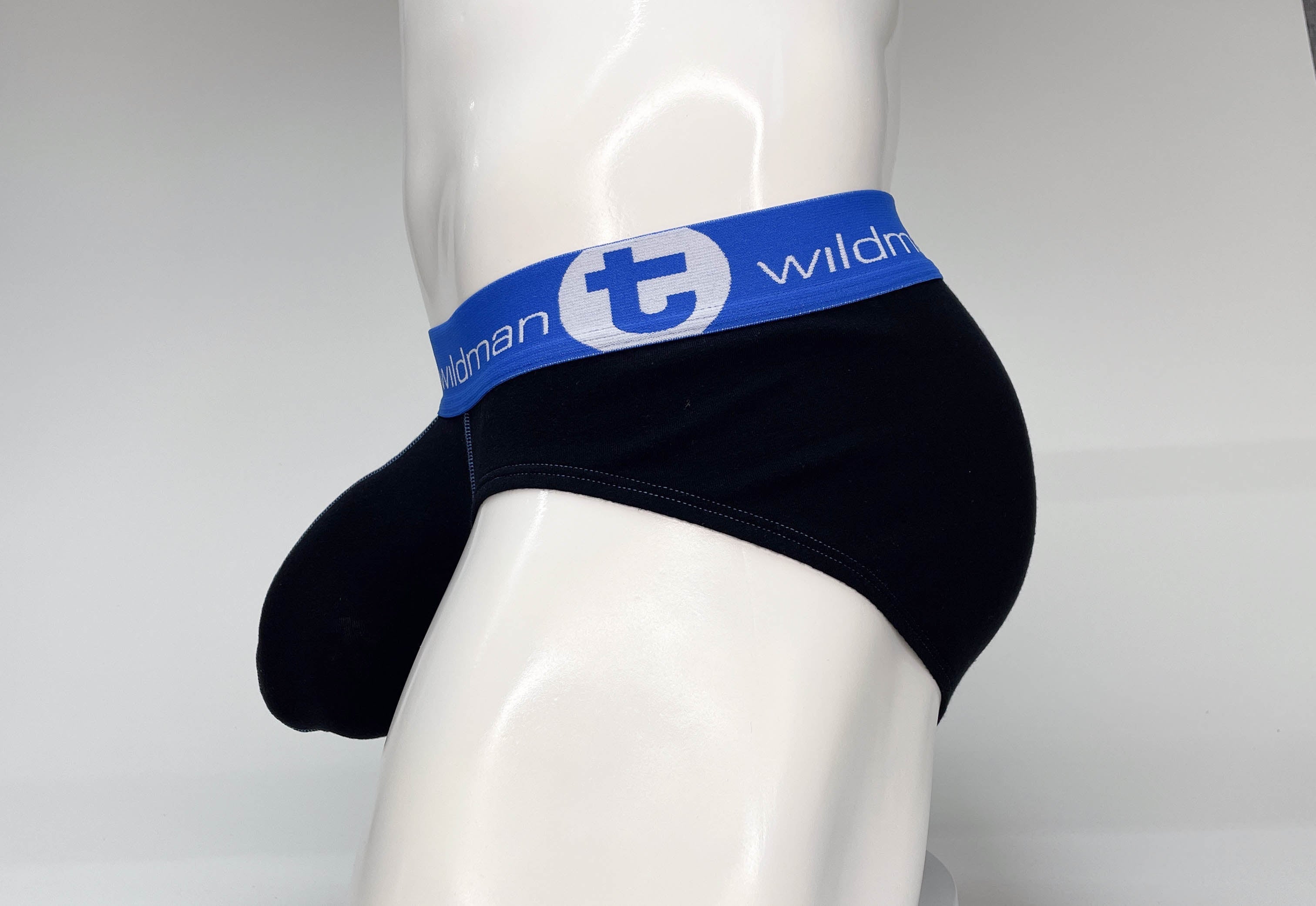 WildmanT Big Boy Pouch Cotton Brief Black and Blue - DealByEthan.gay loves WildmanT