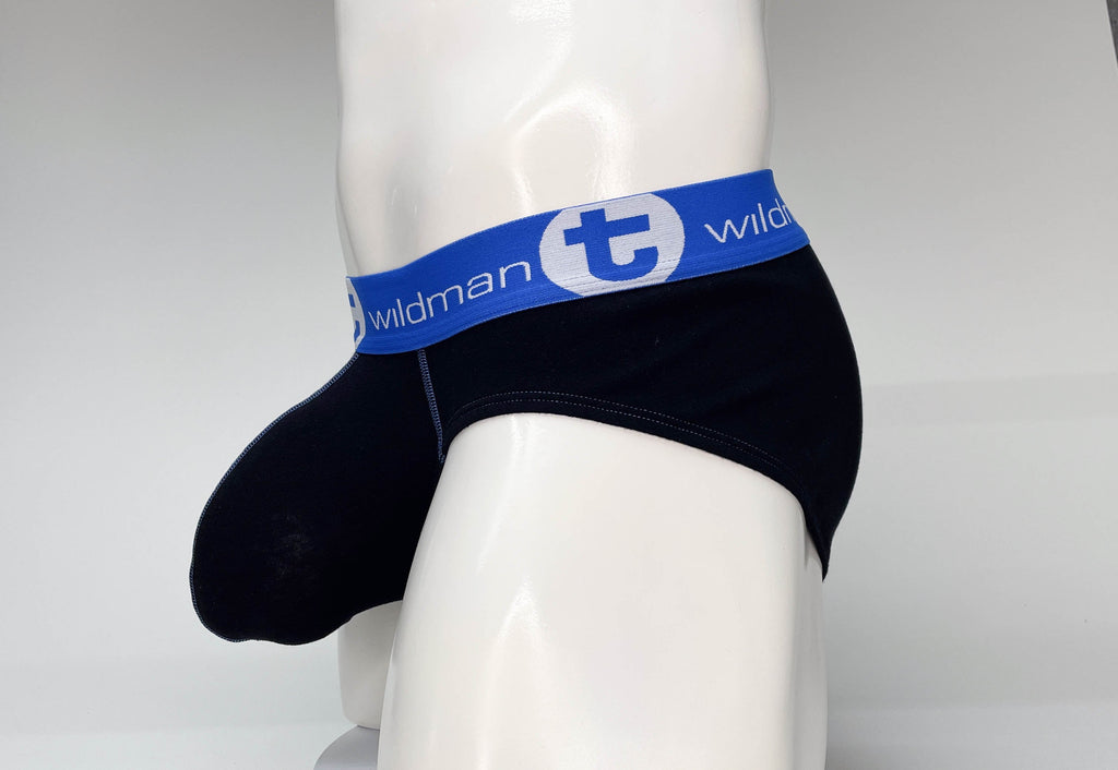 WildmanT Big Boy Pouch Cotton Brief Black and Blue - DealByEthan.gay loves WildmanT