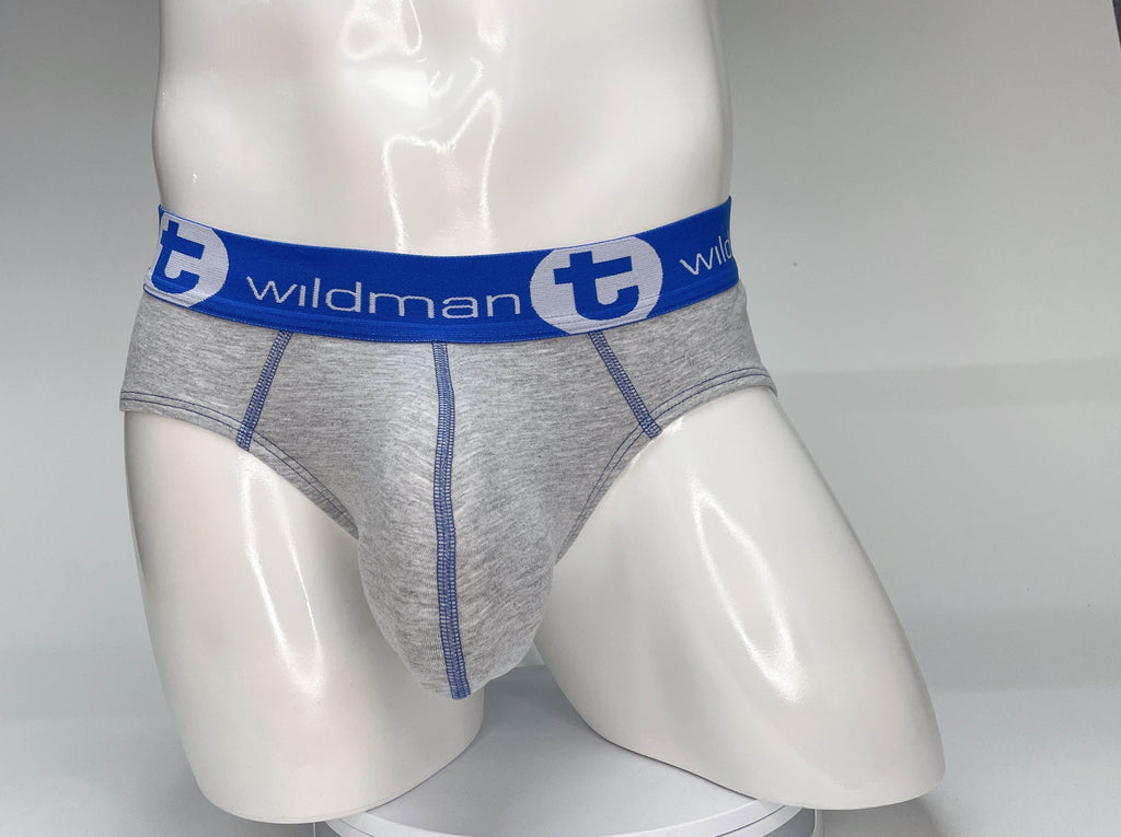 WildmanT Big Boy Pouch Cotton Brief Gray and Blue - DealByEthan.gay loves WildmanT