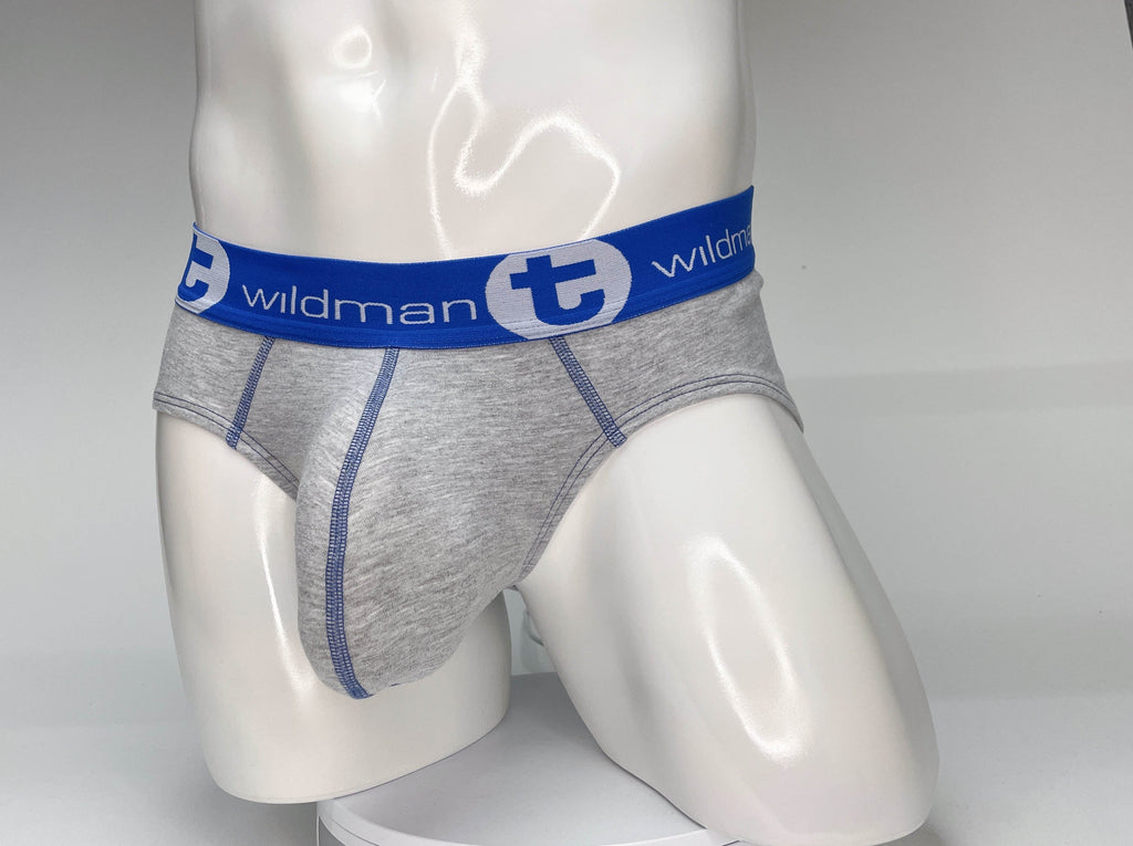 WildmanT Big Boy Pouch Cotton Brief Gray and Blue - DealByEthan.gay loves WildmanT