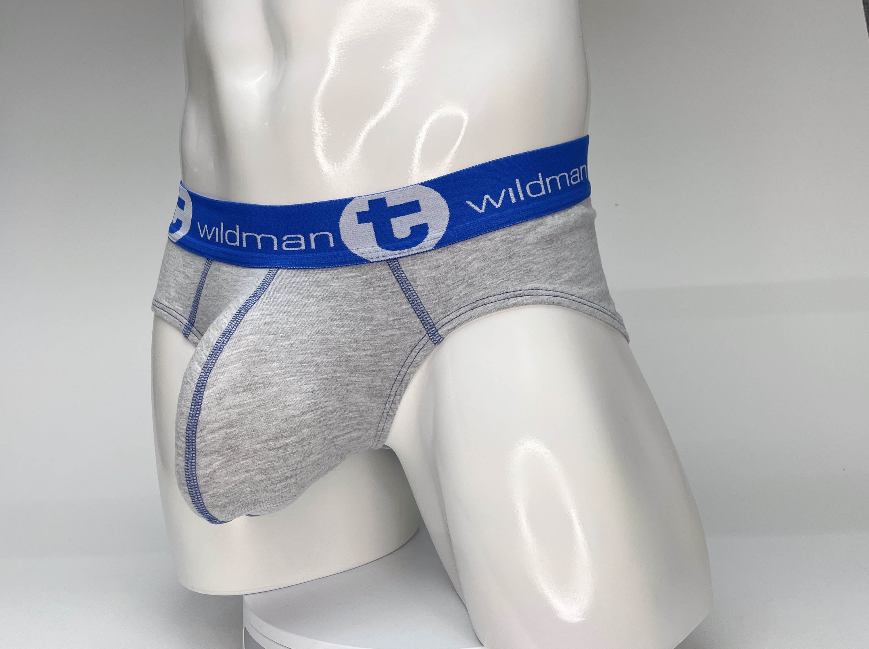 WildmanT Big Boy Pouch Cotton Brief Gray and Blue - DealByEthan.gay loves WildmanT