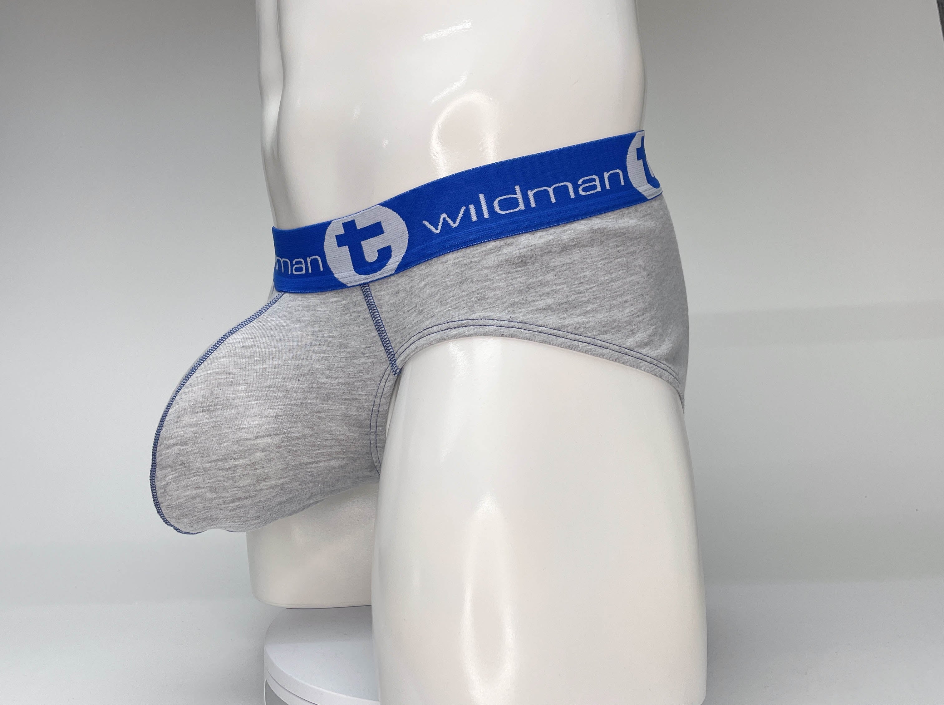 WildmanT Big Boy Pouch Cotton Brief Gray and Blue - DealByEthan.gay loves WildmanT