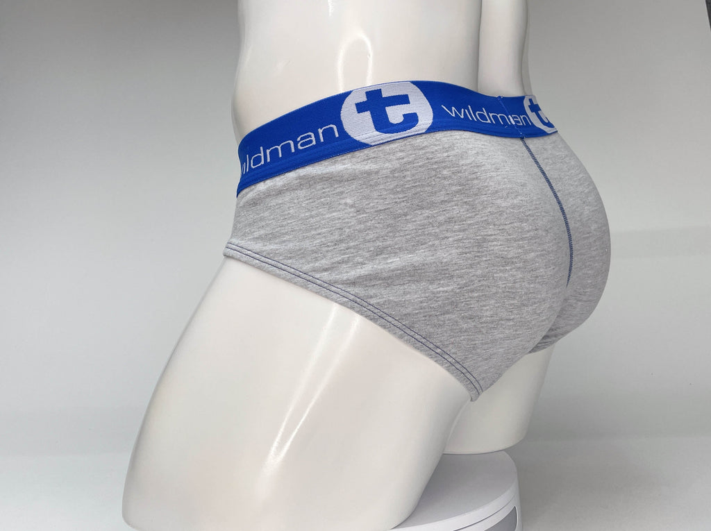 WildmanT Big Boy Pouch Cotton Brief Gray and Blue - DealByEthan.gay loves WildmanT