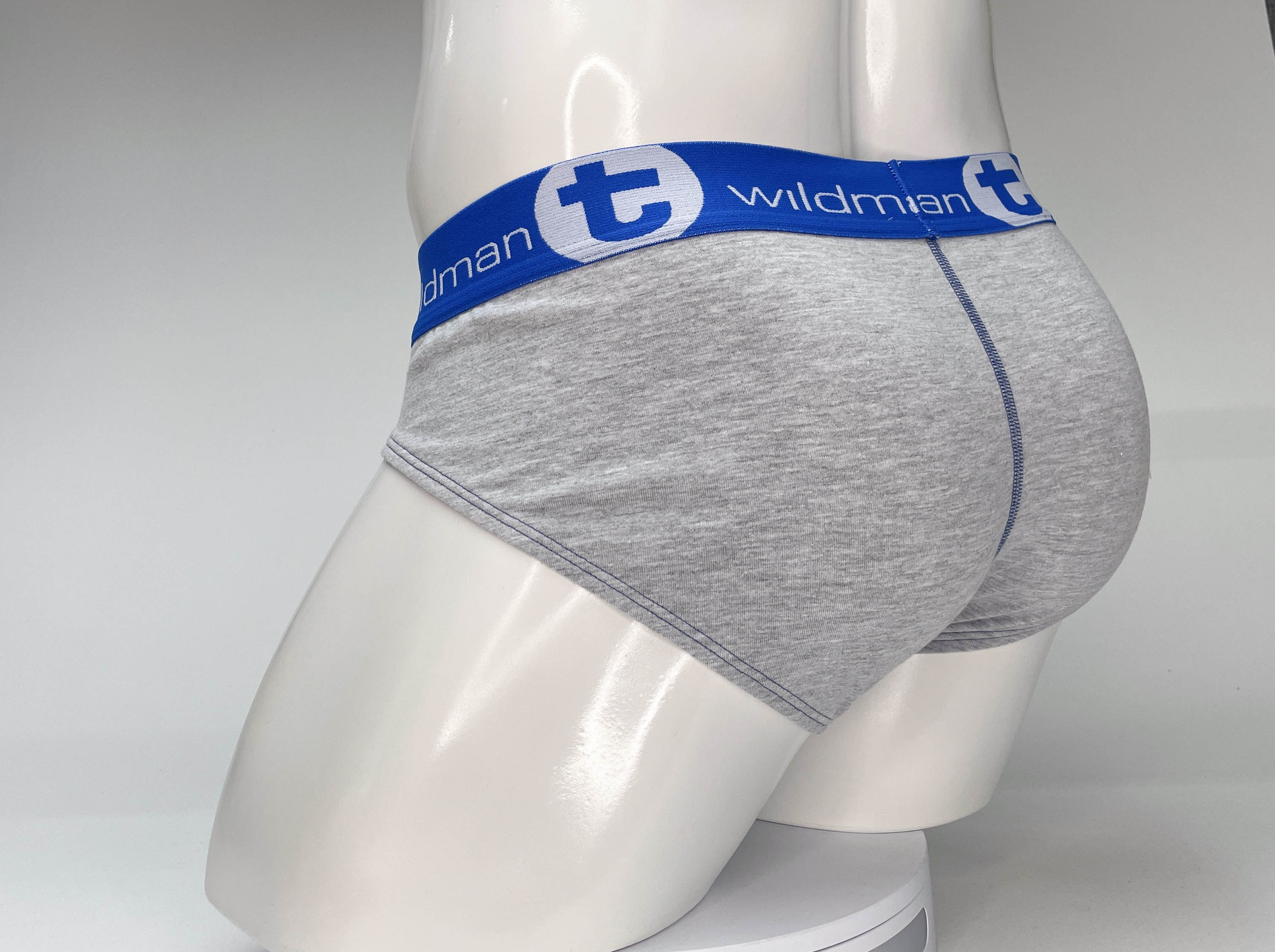 WildmanT Big Boy Pouch Cotton Brief Gray and Blue - DealByEthan.gay loves WildmanT