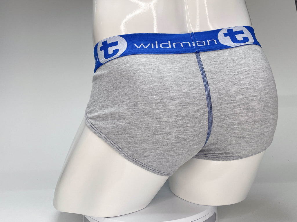 WildmanT Big Boy Pouch Cotton Brief Gray and Blue - DealByEthan.gay loves WildmanT