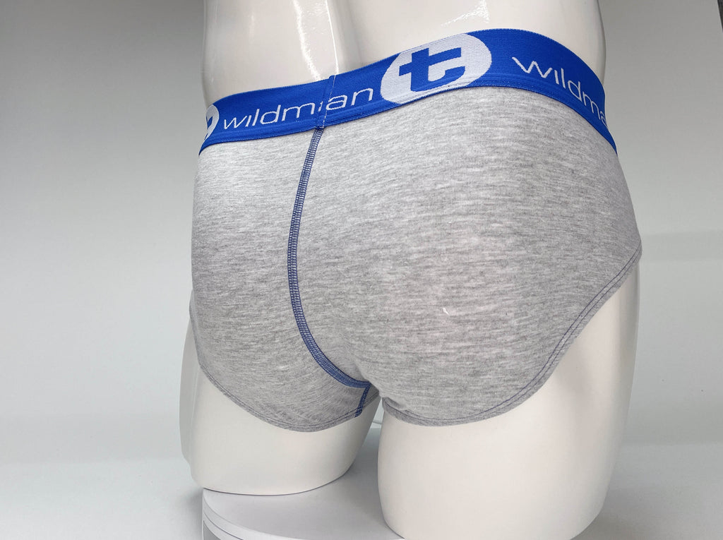 WildmanT Big Boy Pouch Cotton Brief Gray and Blue - DealByEthan.gay loves WildmanT