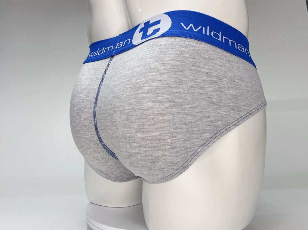 WildmanT Big Boy Pouch Cotton Brief Gray and Blue - DealByEthan.gay loves WildmanT