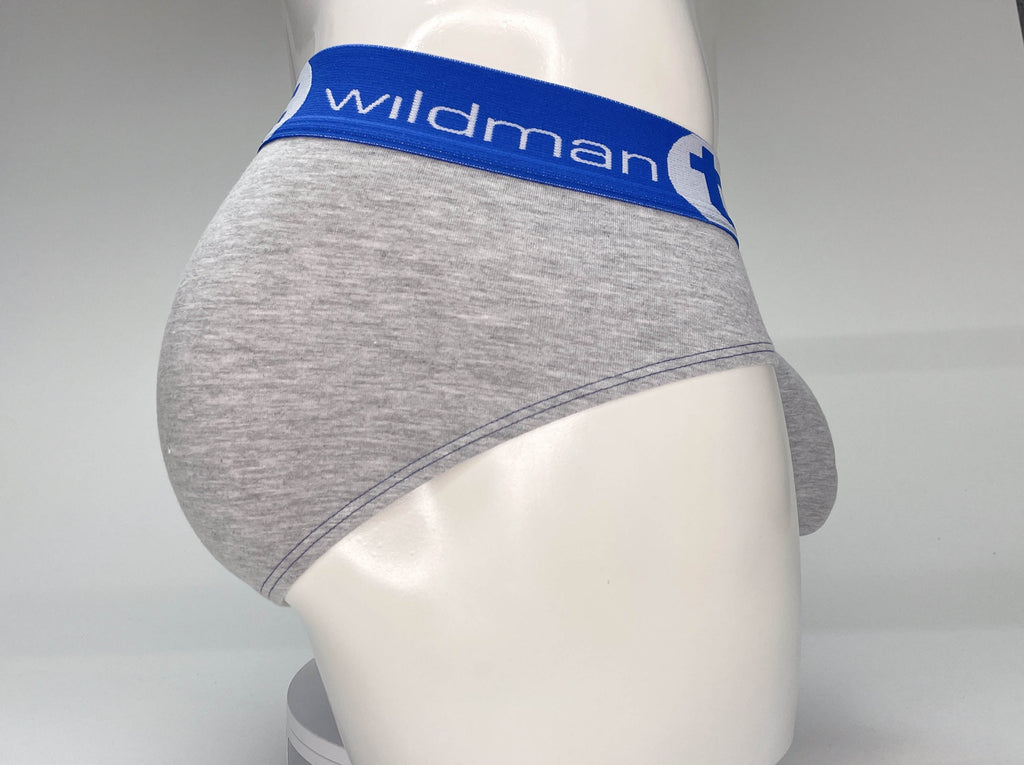 WildmanT Big Boy Pouch Cotton Brief Gray and Blue - DealByEthan.gay loves WildmanT