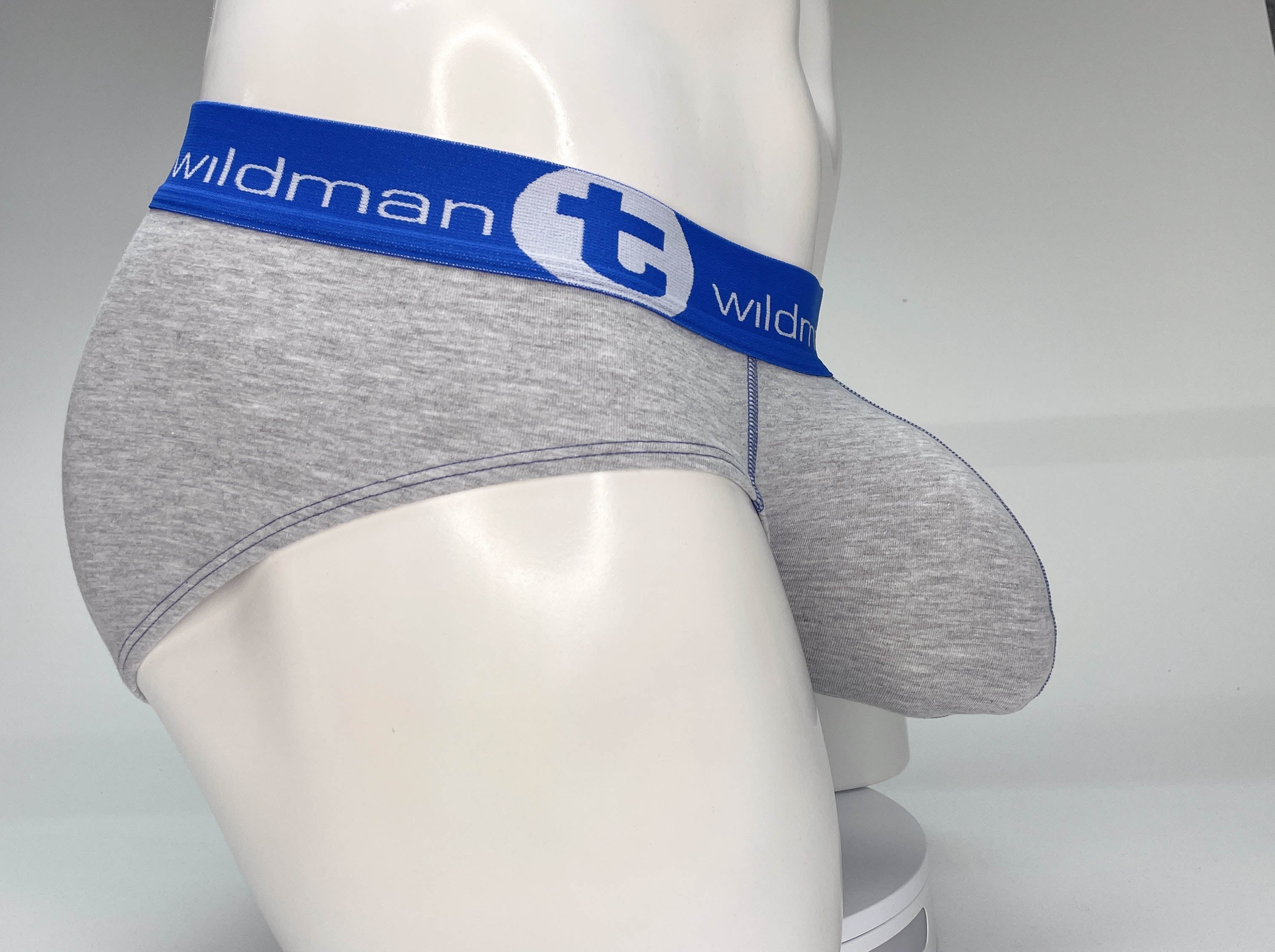 WildmanT Big Boy Pouch Cotton Brief Gray and Blue - DealByEthan.gay loves WildmanT