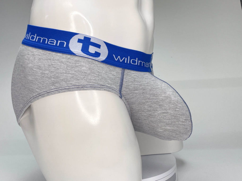 WildmanT Big Boy Pouch Cotton Brief Gray and Blue - DealByEthan.gay loves WildmanT