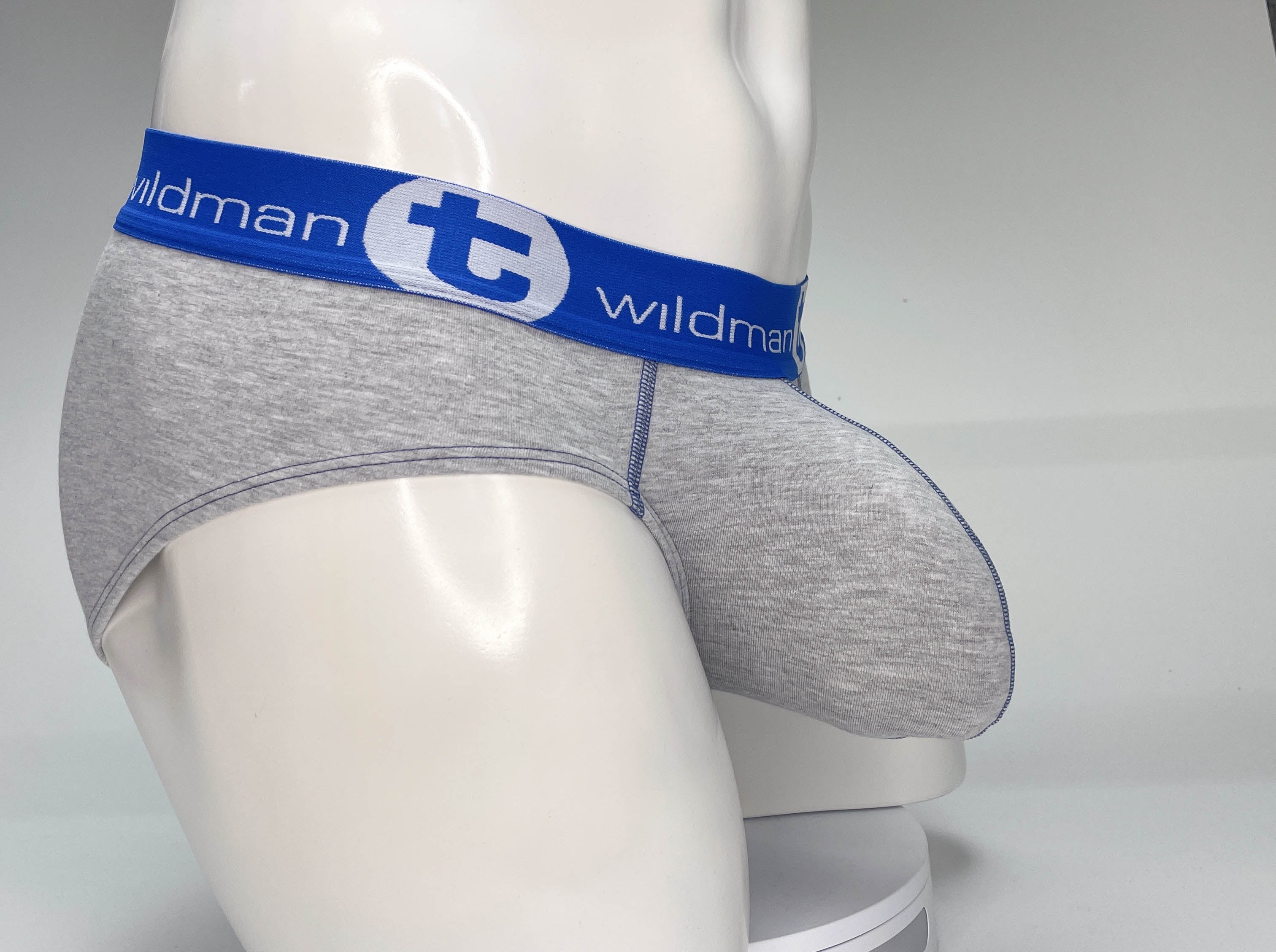 WildmanT Big Boy Pouch Cotton Brief Gray and Blue - DealByEthan.gay loves WildmanT