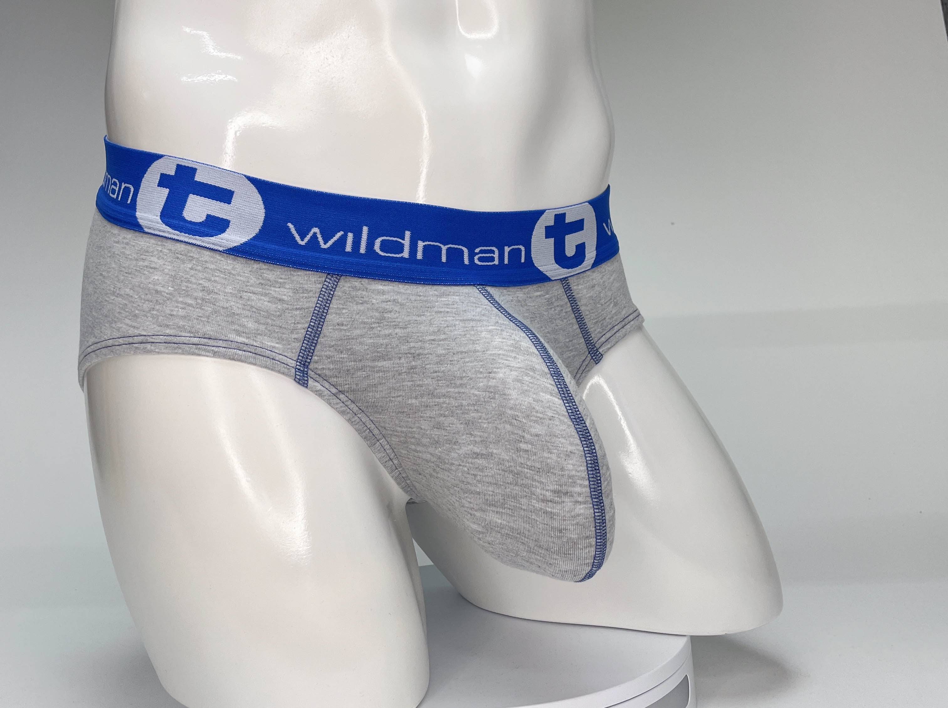 WildmanT Big Boy Pouch Cotton Brief Gray and Blue - DealByEthan.gay loves WildmanT