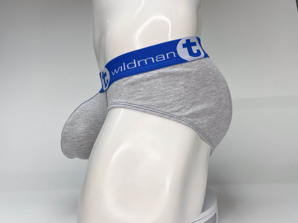 WildmanT Big Boy Pouch Cotton Brief Gray and Blue - DealByEthan.gay loves WildmanT