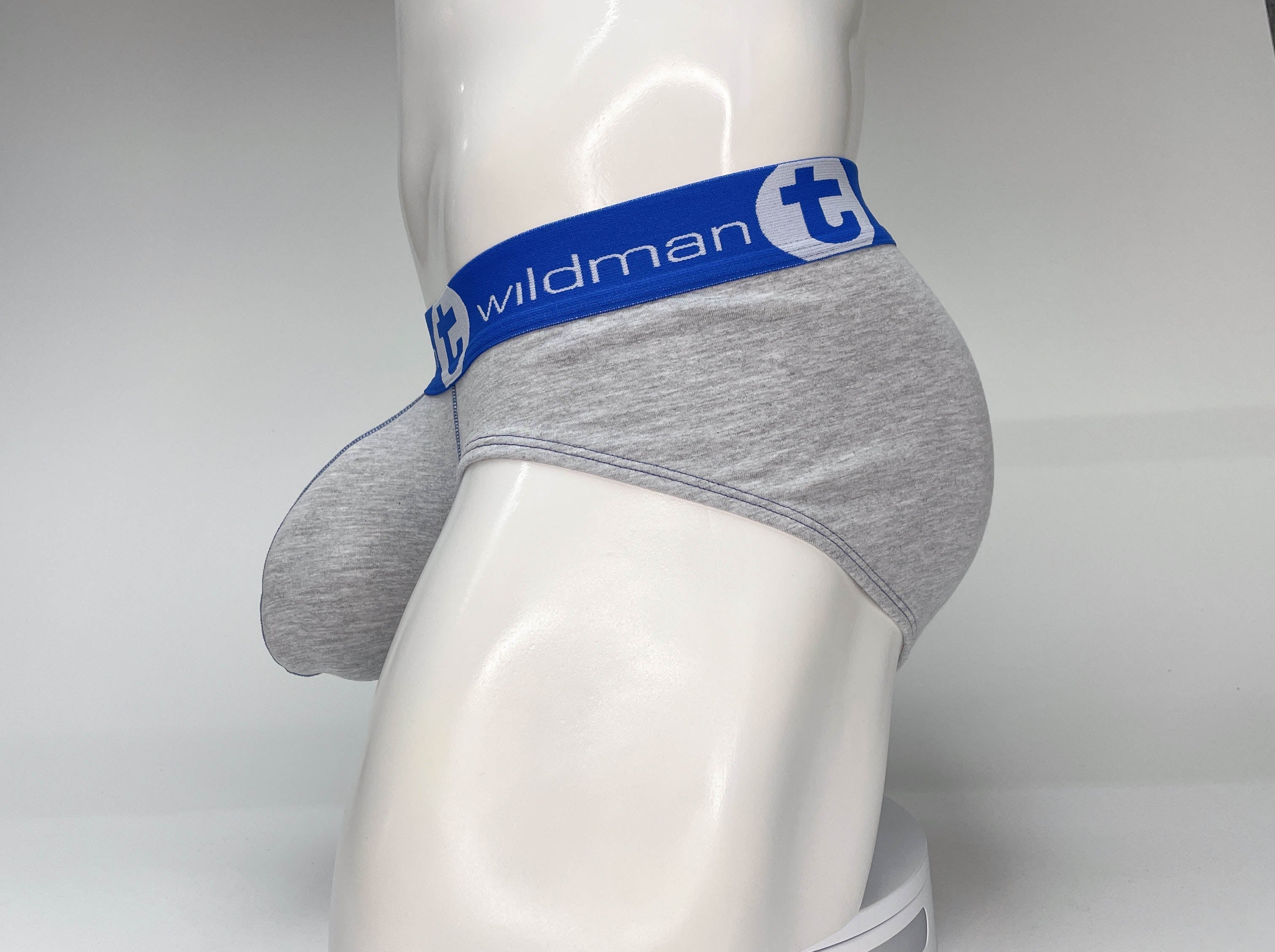 WildmanT Big Boy Pouch Cotton Brief Gray and Blue - DealByEthan.gay loves WildmanT