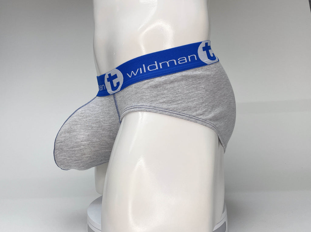 WildmanT Big Boy Pouch Cotton Brief Gray and Blue - DealByEthan.gay loves WildmanT