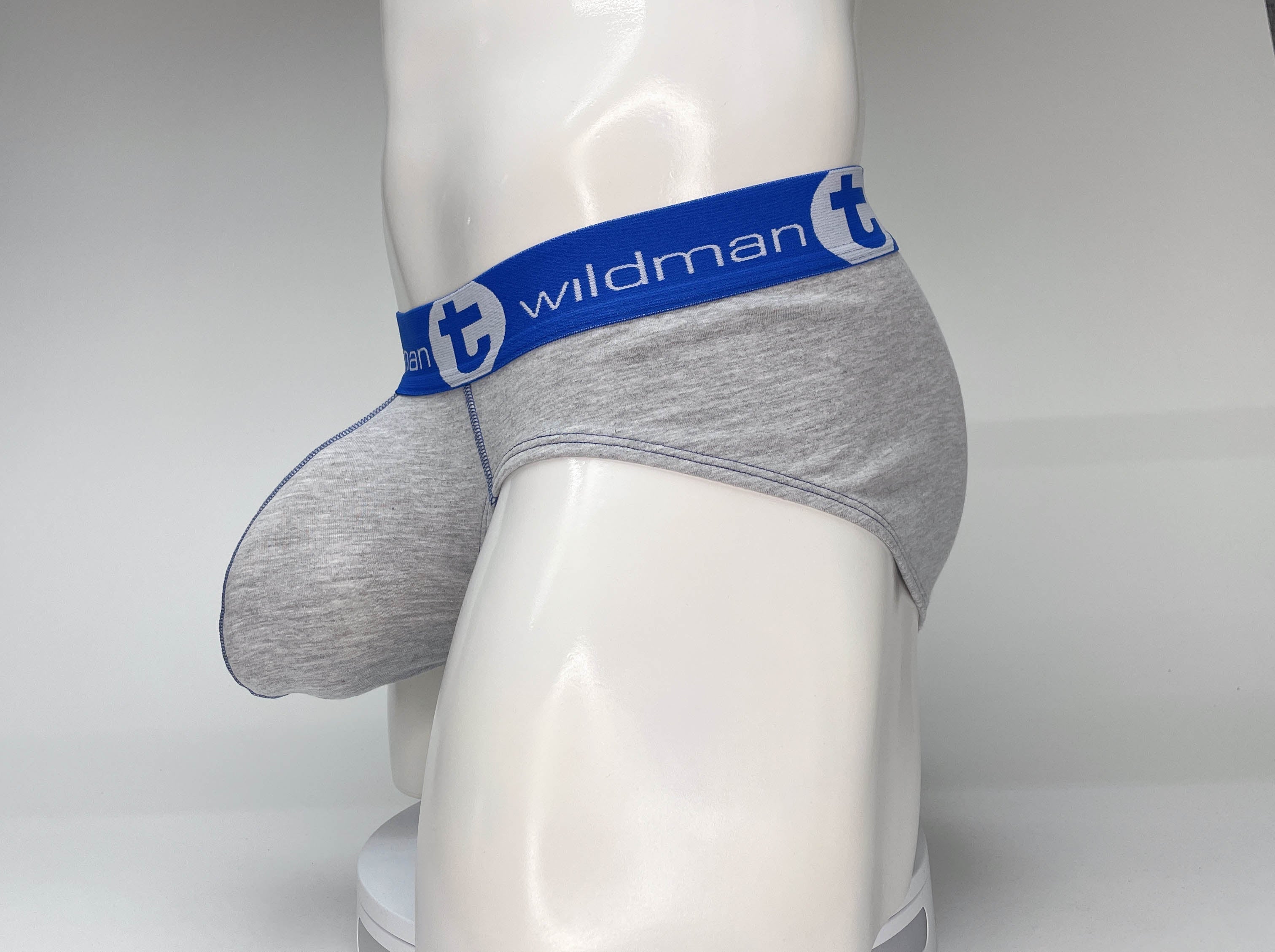 WildmanT Big Boy Pouch Cotton Brief Gray and Blue - DealByEthan.gay loves WildmanT