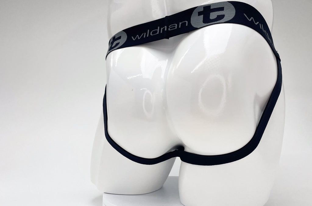 WildmanT Cotton Big Boy Pouch Stripe Jockstrap Black/Royal Blue - DealByEthan.gay loves WildmanT
