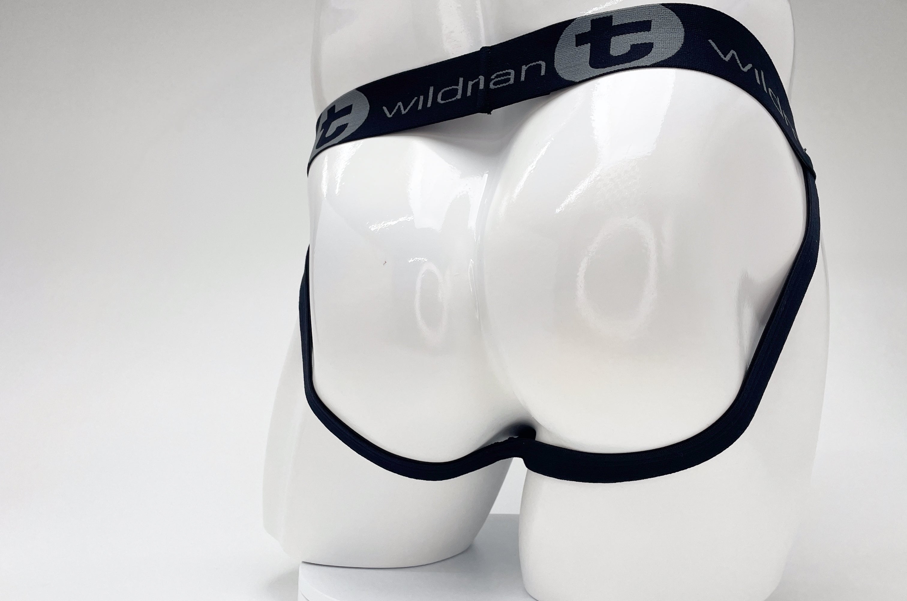 WildmanT Cotton Big Boy Pouch Stripe Jockstrap Black/Royal Blue - DealByEthan.gay loves WildmanT