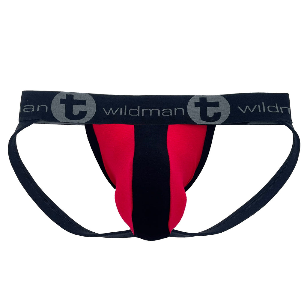 WildmanT Cotton Big Boy Pouch Stripe Jockstrap Red/Black - DealByEthan.gay loves WildmanT