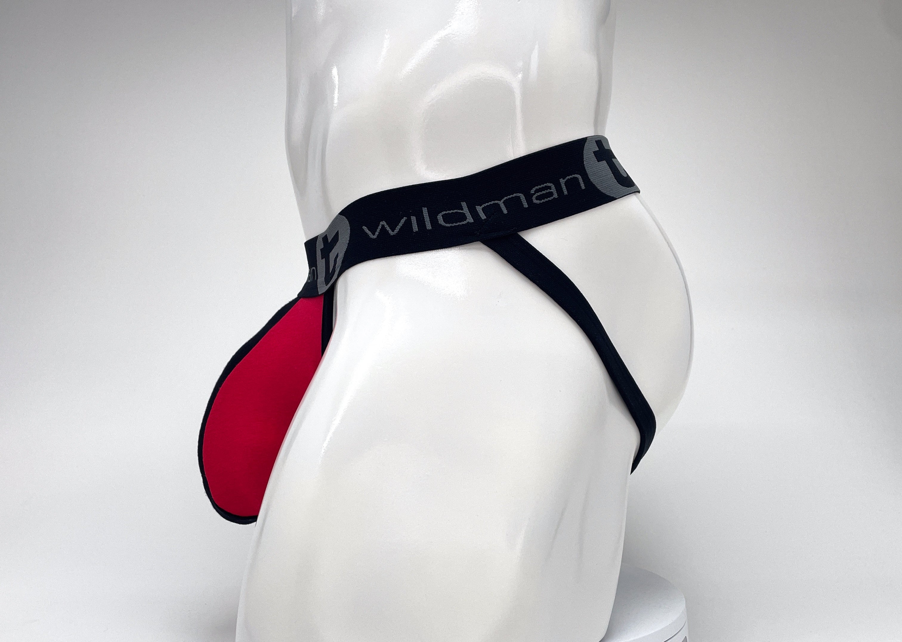WildmanT Cotton Big Boy Pouch Stripe Jockstrap Red/Black - DealByEthan.gay loves WildmanT