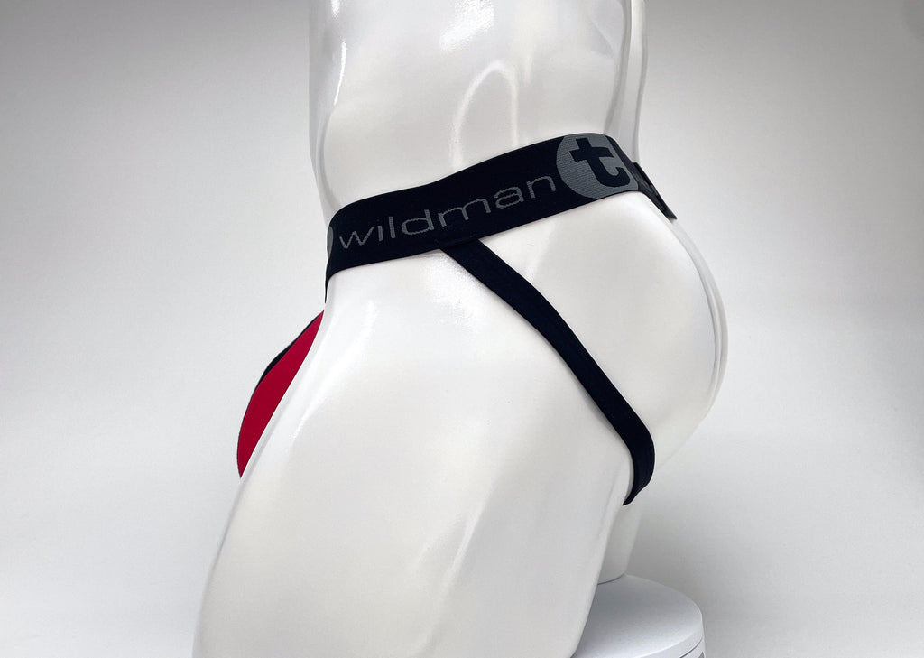 WildmanT Cotton Big Boy Pouch Stripe Jockstrap Red/Black - DealByEthan.gay loves WildmanT
