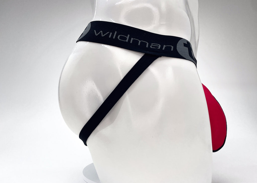 WildmanT Cotton Big Boy Pouch Stripe Jockstrap Red/Black - DealByEthan.gay loves WildmanT