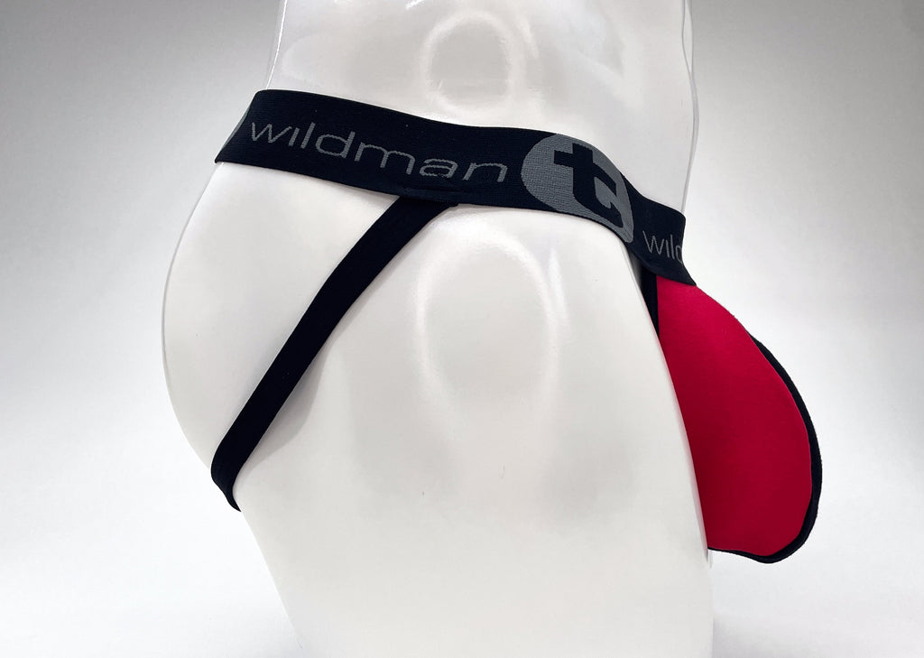 WildmanT Cotton Big Boy Pouch Stripe Jockstrap Red/Black - DealByEthan.gay loves WildmanT
