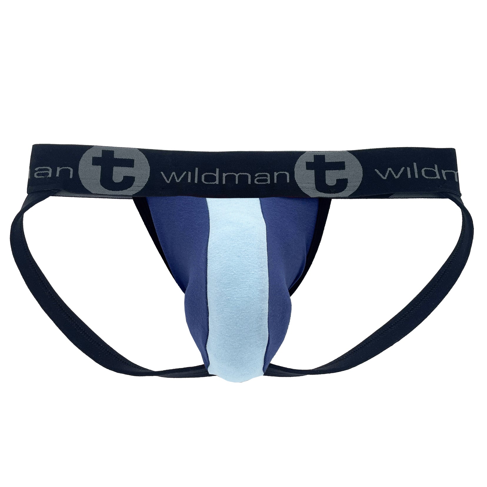 WildmanT Cotton Big Boy Pouch Stripe Jockstrap Royal Blue/Baby Blue - DealByEthan.gay loves WildmanT