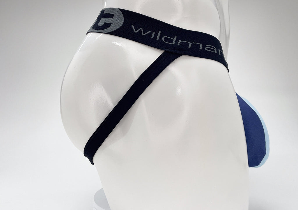WildmanT Cotton Big Boy Pouch Stripe Jockstrap Royal Blue/Baby Blue - DealByEthan.gay loves WildmanT