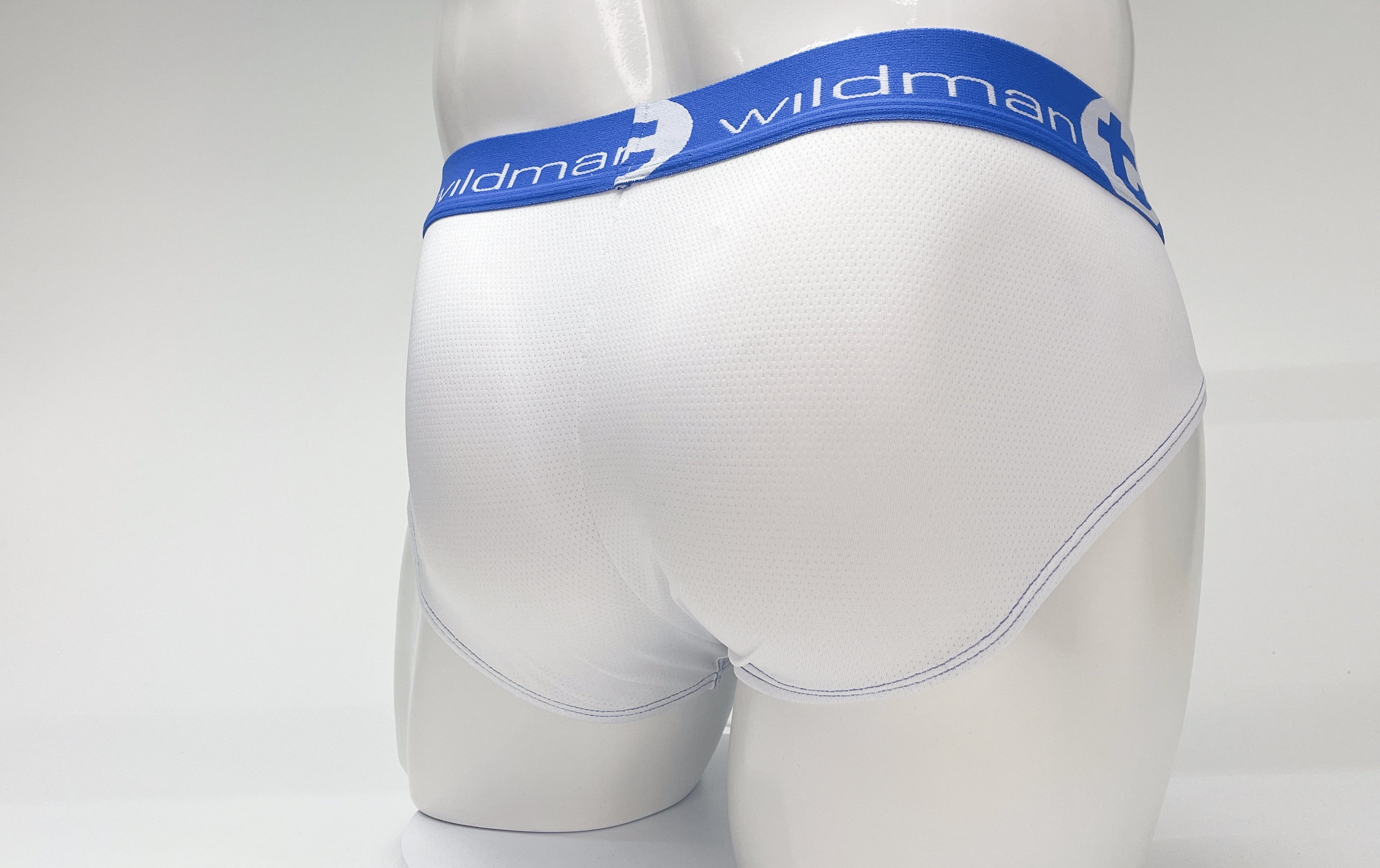 WildmanT Mesh Big Boy Pouch Brief with Stripe White and Blue - DealByEthan.gay loves WildmanT