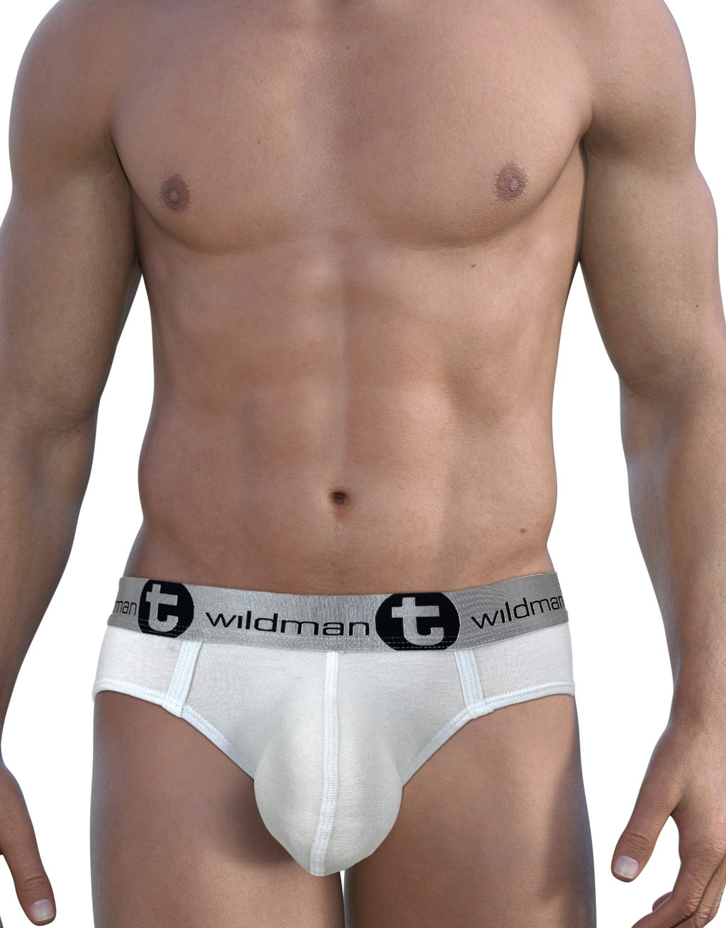 WildmanT Modal Big Boy Pouch Brief Silver White - DealByEthan.gay loves WildmanT