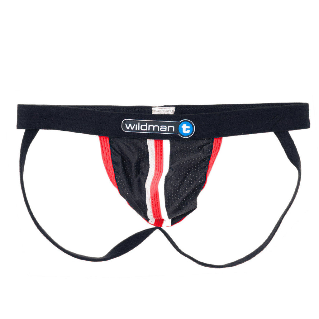 WildmanT Raw Sport Stripe Jockstrap with Duraband Waistband Red - DealByEthan.gay