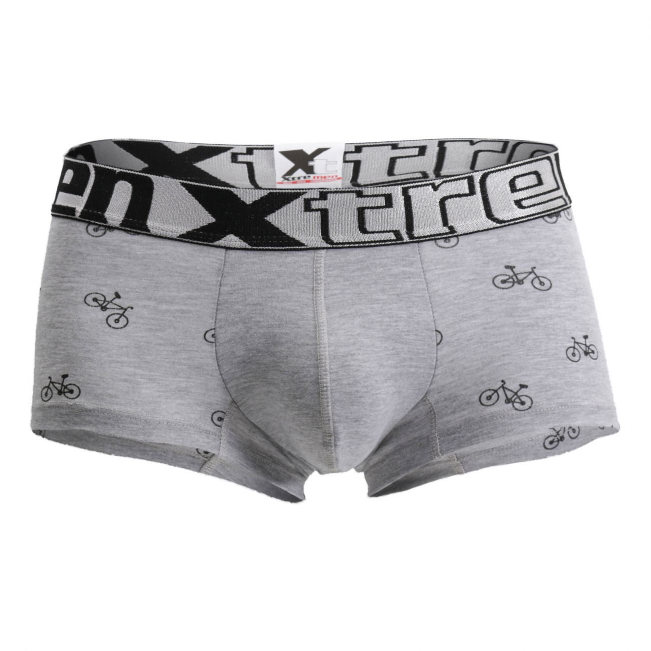 Xtremen 51437C Cycling Print Boxer Briefs Color Light Gray - DealByEthan.gay loves Xtremen