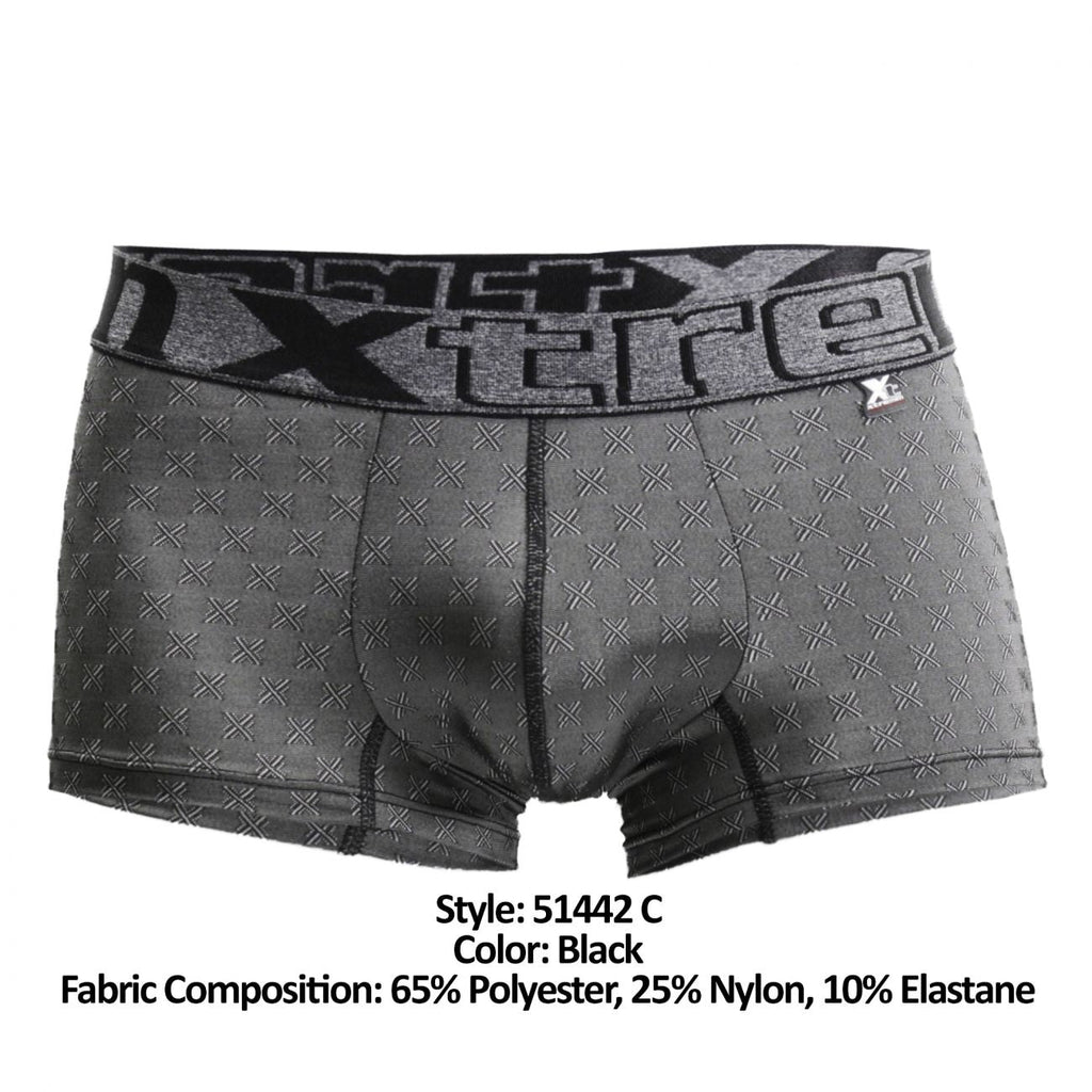 Xtremen 51442C Jacquard -X- Boxer Briefs Color Black - DealByEthan.gay loves Xtremen