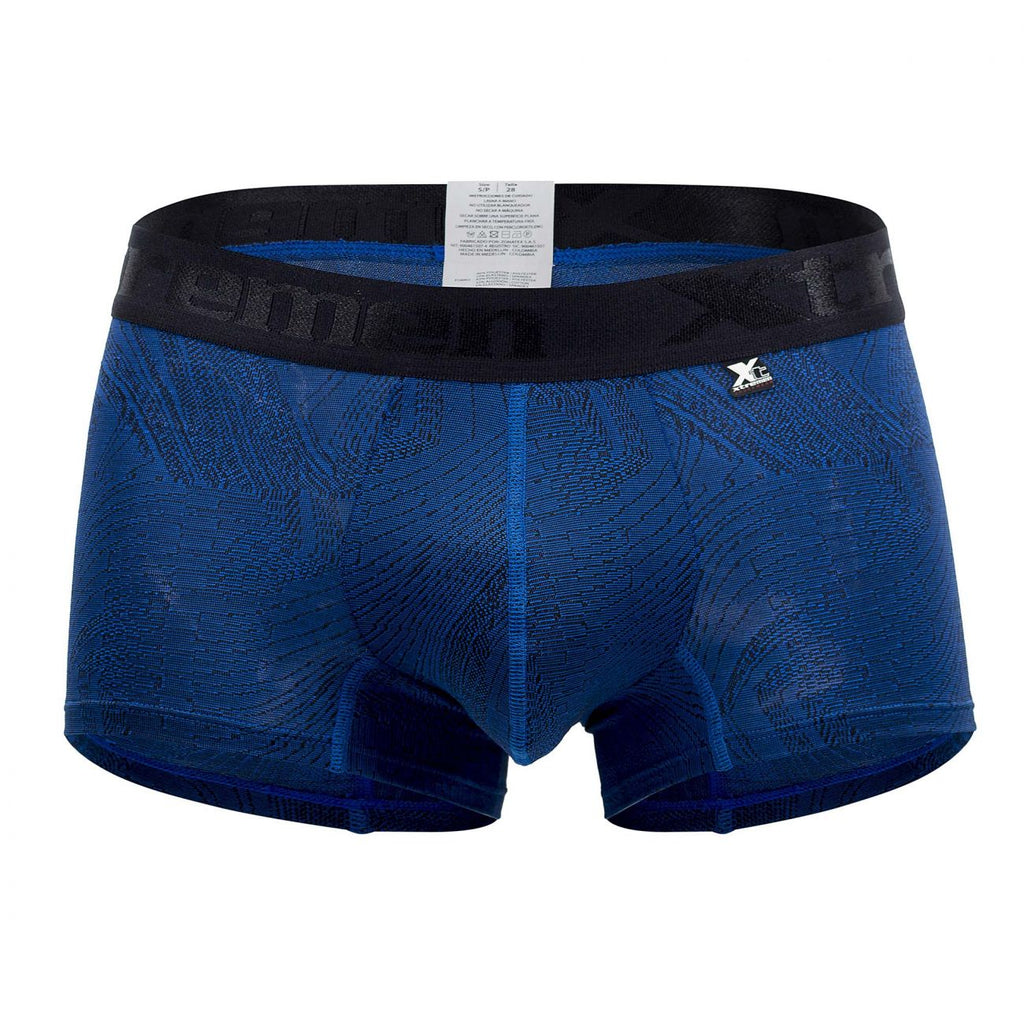 Xtremen 51477C Microfiber Jacquard Trunks Color Blue - DealByEthan.gay loves Xtremen