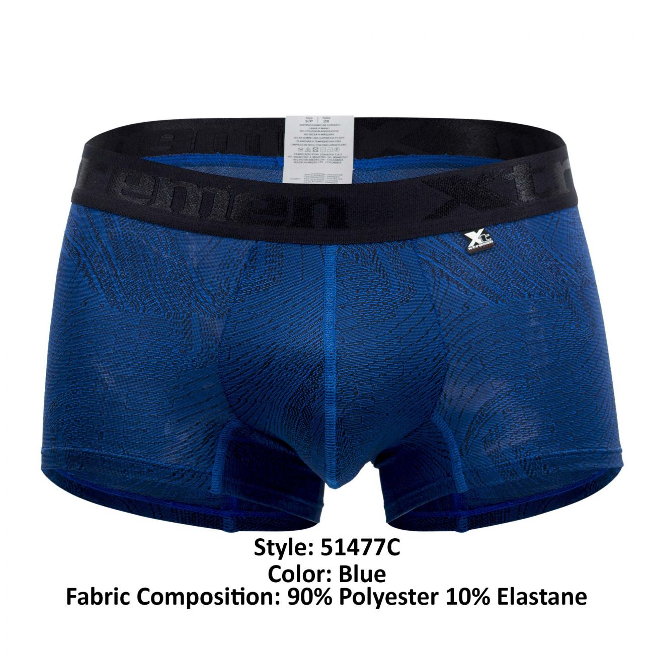 Xtremen 51477C Microfiber Jacquard Trunks Color Blue - DealByEthan.gay loves Xtremen