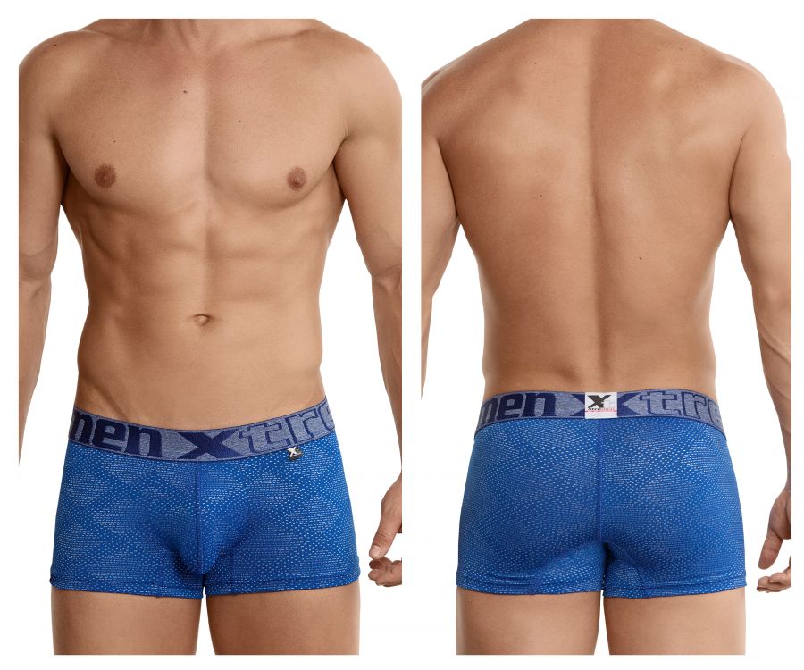 Xtremen 54446C Jacquard Stripes Boxer Briefs Color Blue - DealByEthan.gay loves Xtremen