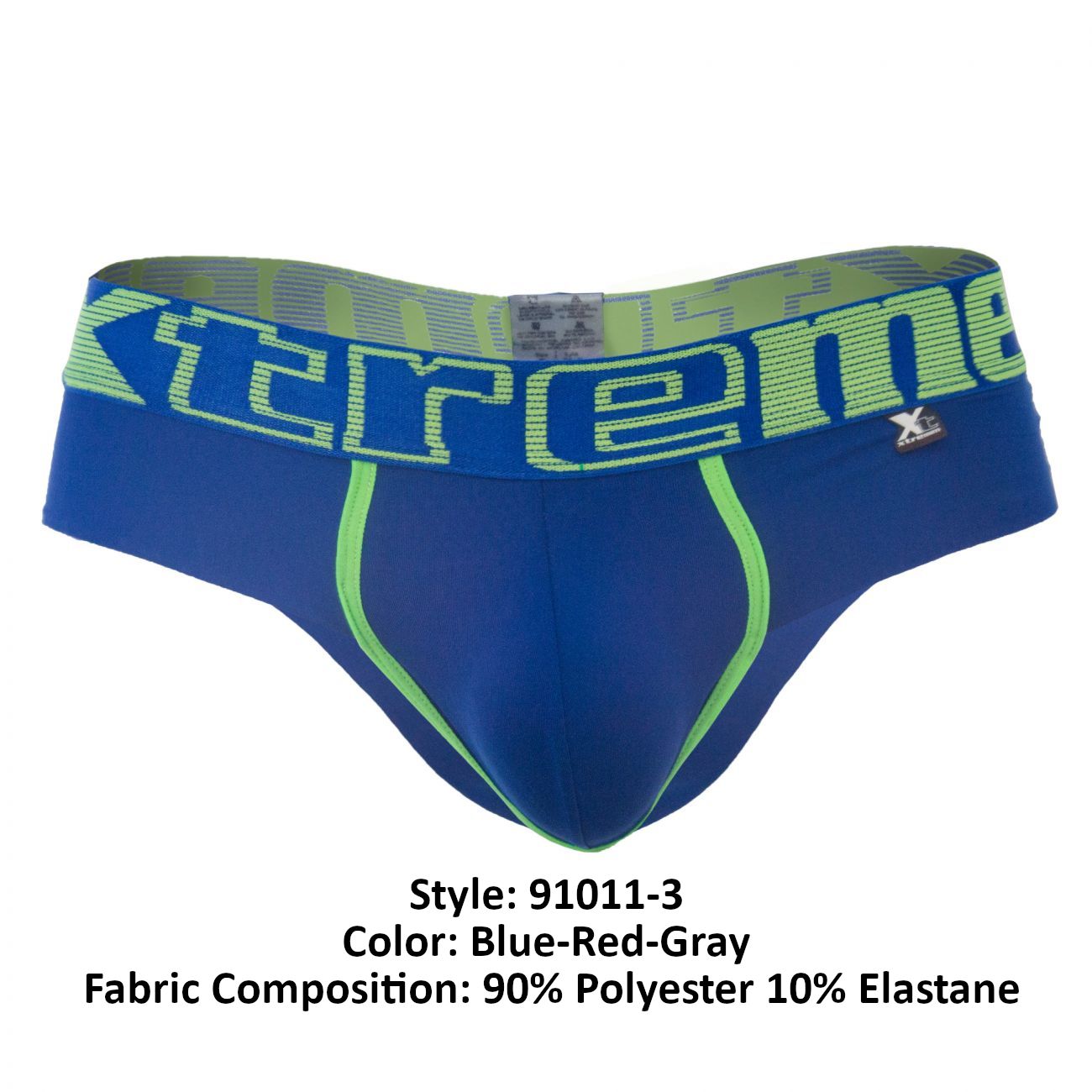 Xtremen 91011-3 3PK Briefs Color Blue-Red-Gray