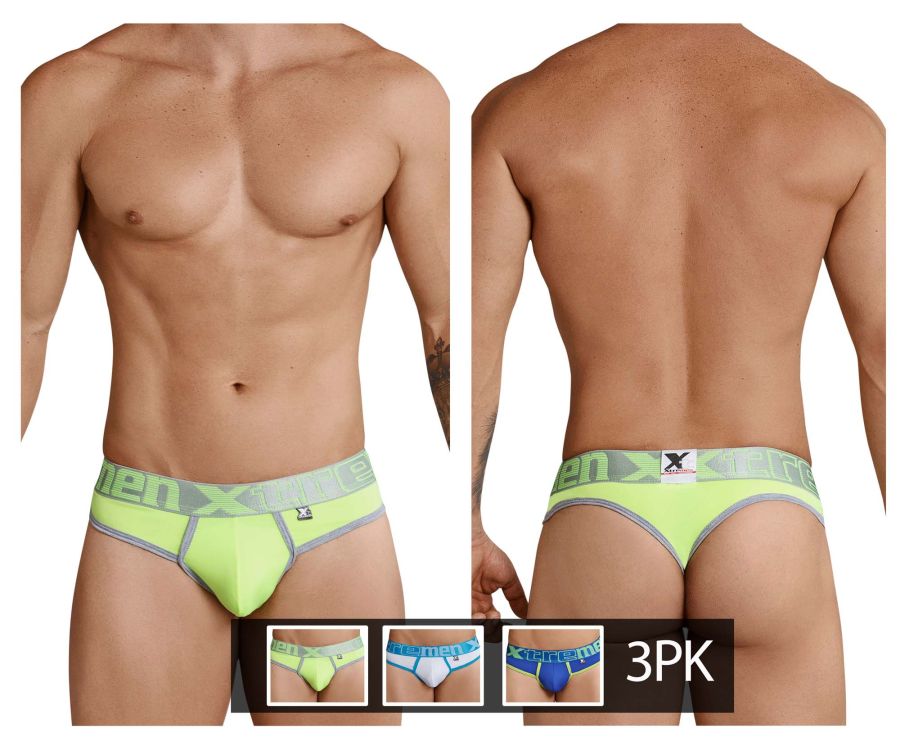 Tangas Xtremen 91031-3 3PK Color Verde-Blanco-Azul