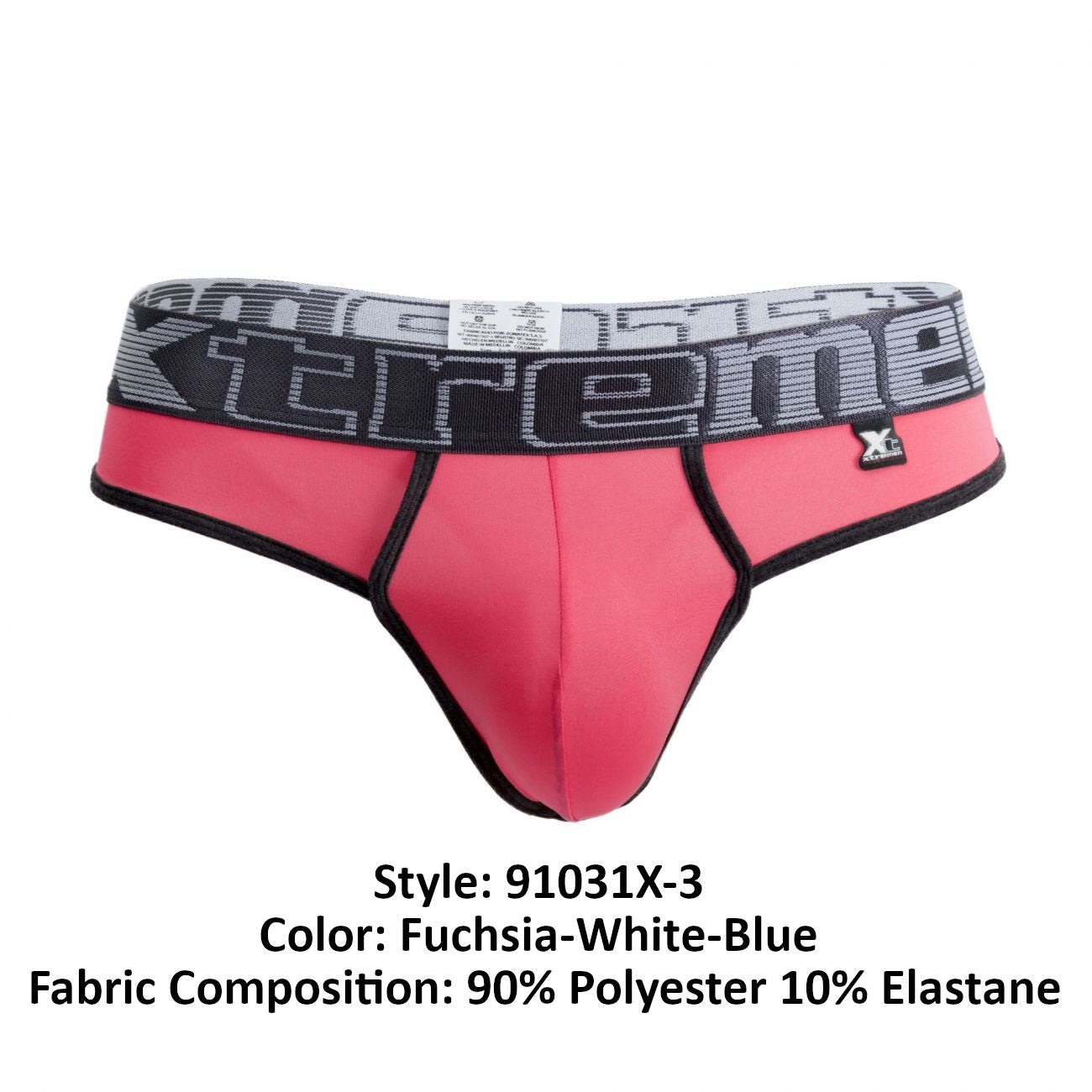 Xtremen 91031X-3 3PK Thongs Color Fuchsia-White-Blue - DealByEthan.gay loves Xtremen