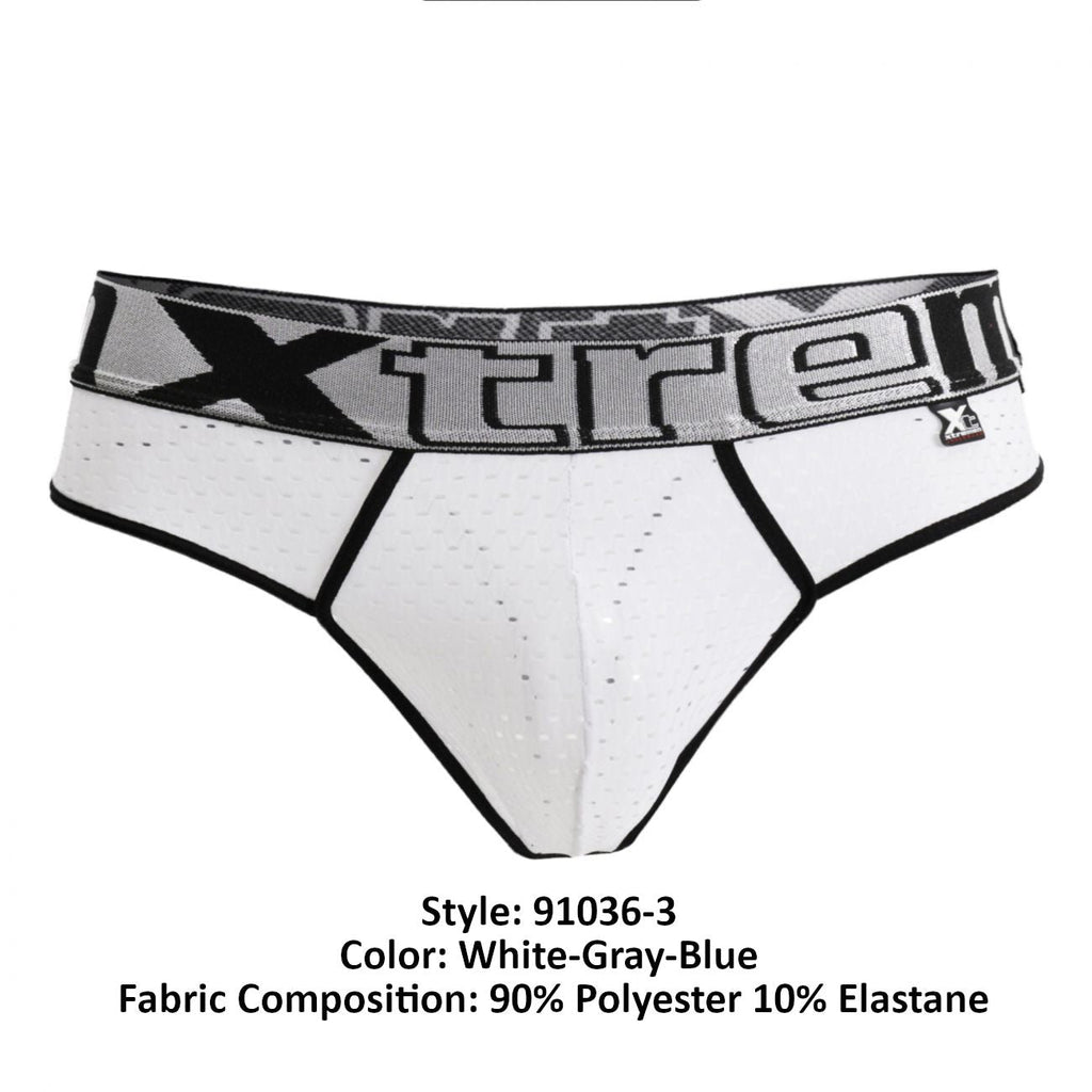 Tangas Xtremen 91036-3 3PK Color Blanco-Gris-Azul