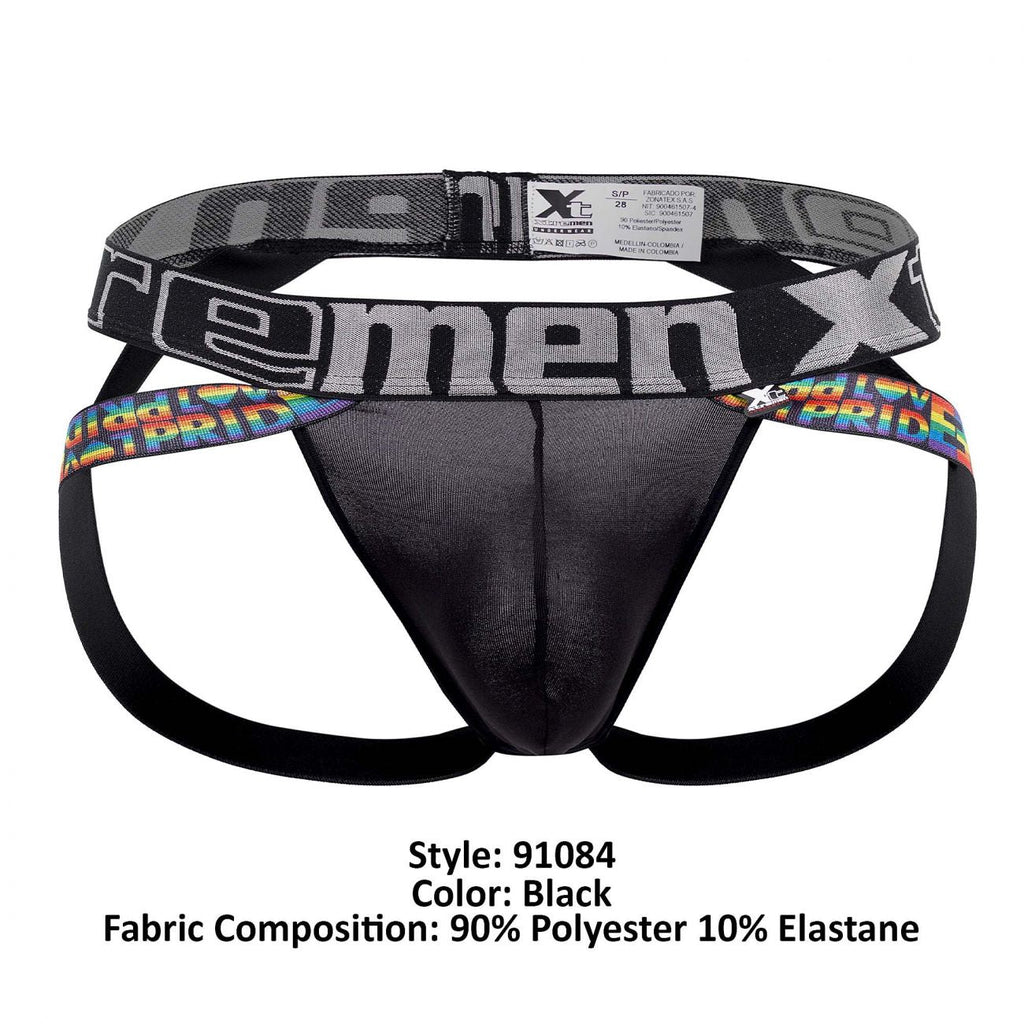 Xtremen 91084 Microfiber Pride Jockstrap Color Black - DealByEthan.gay loves Xtremen