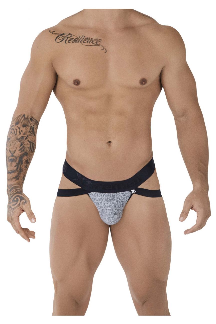 Xtremen 91085 Microfiber Jacquard Jockstrap Color Gray - DealByEthan.gay loves Xtremen