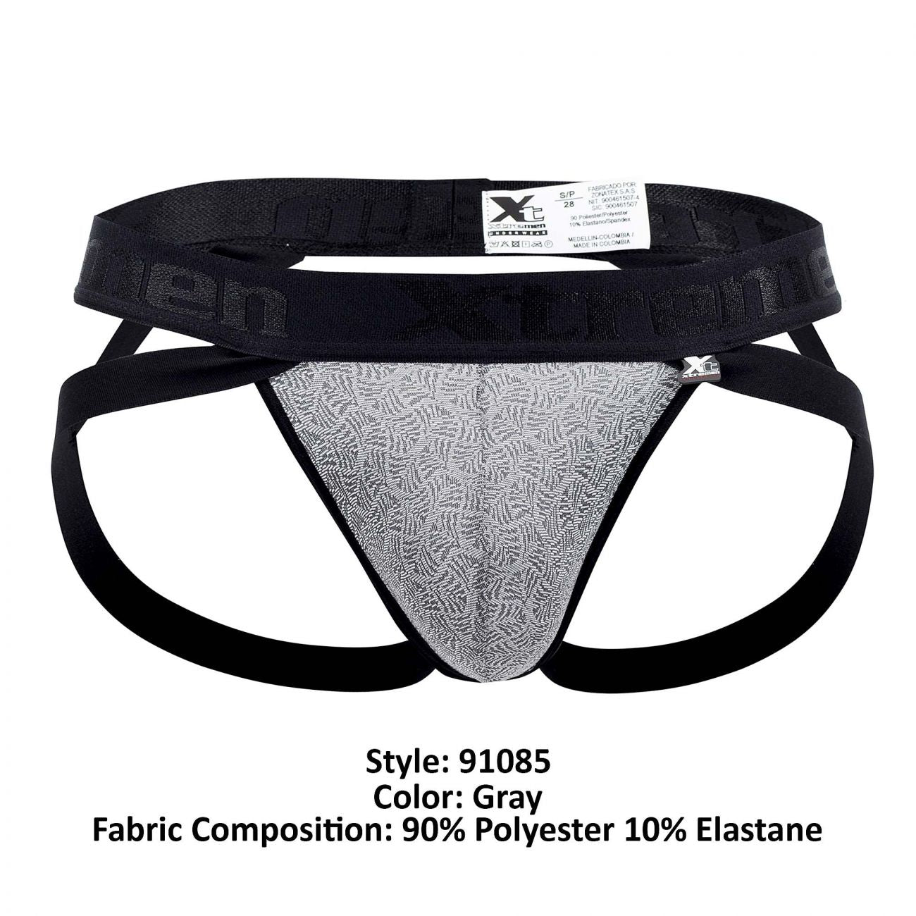 Xtremen 91085 Microfiber Jacquard Jockstrap Color Gray - DealByEthan.gay loves Xtremen