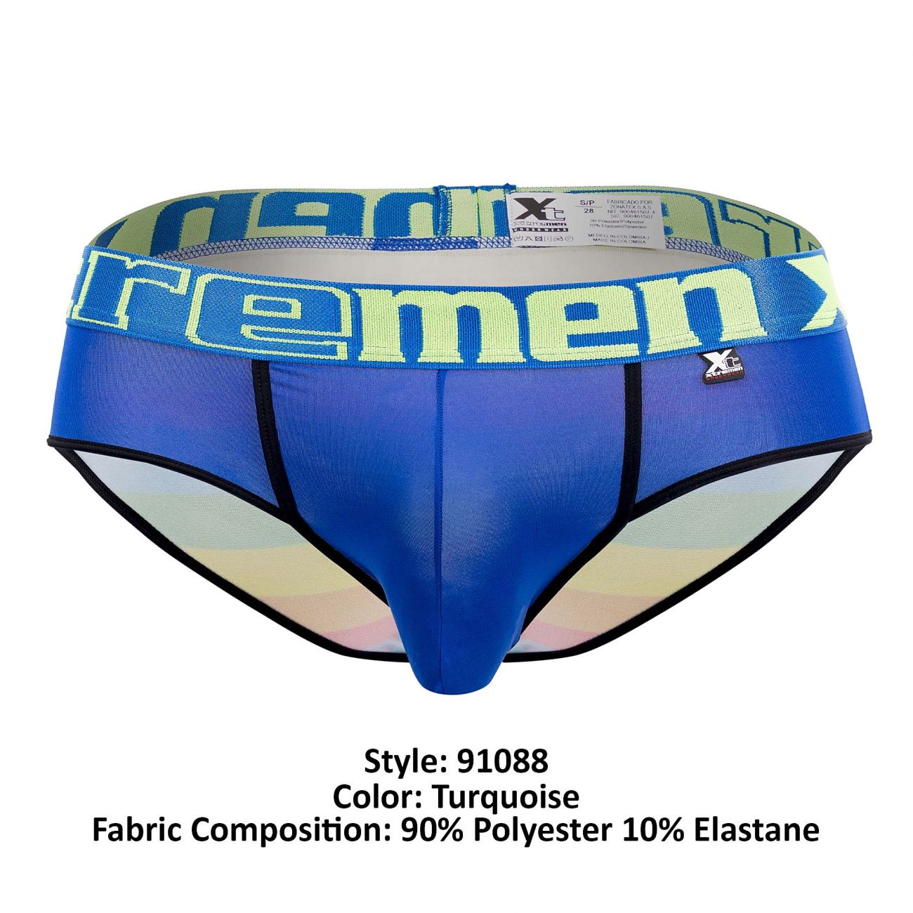 Xtremen 91088 Microfiber Pride Briefs Color Turquoise - DealByEthan.gay loves Xtremen